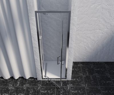 Porte de douche pivotante 80x200 cm profilé chrome verre transparent 8 mm Signature - OCEA