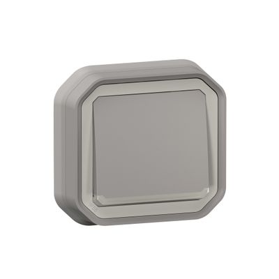 Interrupteur va-et-vient étanche IP55 avec témoin lumineux encastrable Gris - Plexo LEGRAND