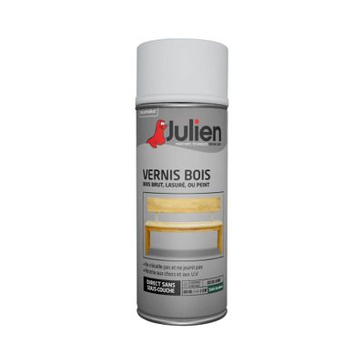 Vernis en aérosol pour bois satin incolore 400 mL - JULIEN