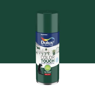 Bombe de peinture Color Touch vert basque RAL 6005 brillant 400 mL - DULUX VALENTINE