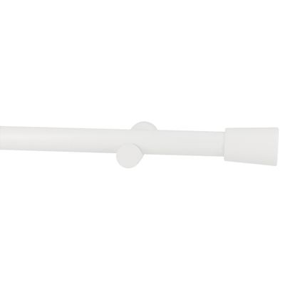 Kit tringle à rideaux en bois 2 m diam 28 mm Finition Blanc laqué - MOBOIS