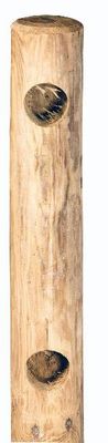 Poteau début/fin clôture bois ranch 2 perçages pin traité autoclave - Ø140 x 1500 mm - HENRY TIMBER