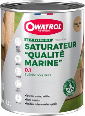Saturateur bois exotiques incolore mat D.1  2,5 L - OWATROL