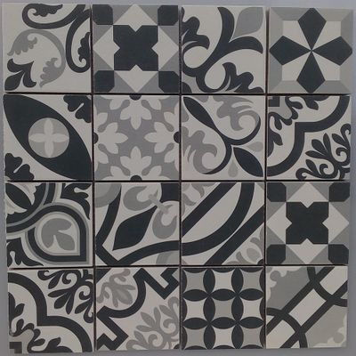 Mosaïque sol/mur intérieur effet carreaux ciment NICE NIGHT 32,5 x 32,5 cm vendu à l'unité SAS MAT INTER