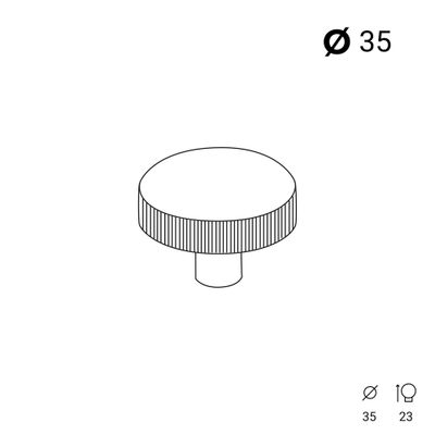 Bouton de meuble rond laiton diamètre 35 mm REI