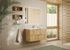 Meuble de salle de bains 2 tiroirs L100 x H60 x P45 cm mélaminé chêne naturel avec plan vasque céramique Mirabo