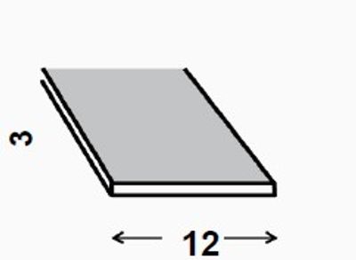 Profilé plat acier laminé à chaud verni 12 x 3 mm 1 m CQFD
