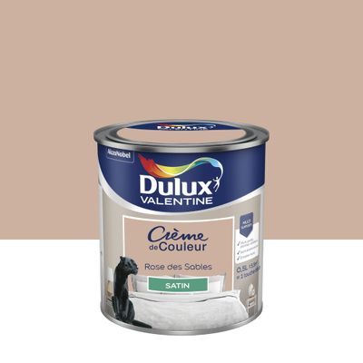 Peinture crème de couleur Rose des Sables Satin 0,5 L - DULUX VALENTINE