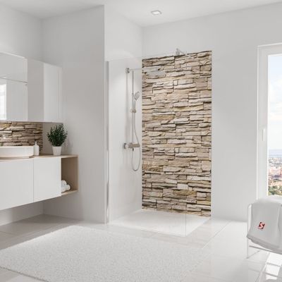 Panneau mural de douche 100x210 cm parement clair DécoDesign Décor - SCHULTE