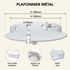 Plafonnier métal Ø 180 mm blanc 12 sorties - TIBELEC