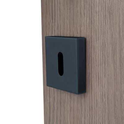 Rosaces de porte carrées à clé Mira noir mat 50 x 50 mm ALPERTEC
