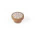 Bouton de meuble rond bois illustré blanc diamètre 38 mm REI