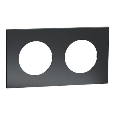 Plaque de finition 2 postes Odace 2025 Métal perle noire / noir - SCHNEIDER ELECTRIC