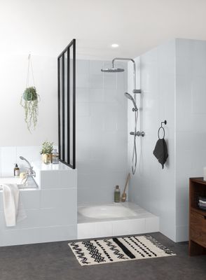 Peinture de rénovation pour salle de bain gris délicat finition satinée 2 L - V33