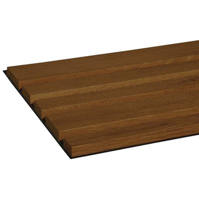 Panneau décoratif Decowall Blend noyer sur fond noir - Lot de 2 - 17 x 300 x 2600 mm - AJ TIMBER