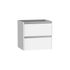 Caisson de salle de bains Thana 2 tiroirs L60 x H55 x P45 cm panneau de particules blanc