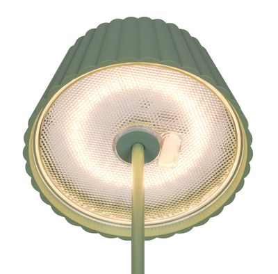 Lampe à poser extérieur rechargeable LED Suarez vert pistache IP44 200 lumens blanc chaud - REALITY
