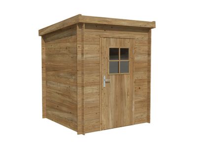 Abri de jardin en bois traité autoclave marron Zoé 1 - ép.19mm - 3,2 m² hors-tout - WHITE WOOD