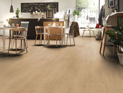 Sol stratifié crème MAMMUT PLUS compatible pièce humide ép. 10 mm 24,4 x 184,5 cm AC5 - KRONOTEX