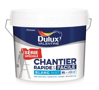 Peinture chantier rapide bicouche mat 10 L - DULUX VALENTINE
