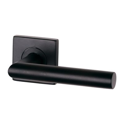 Poignées de porte sur rosaces carrées sans trou Edison noir mat ALPERTEC