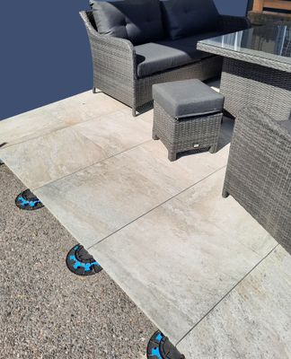 Carrelage de sol extérieur effet pierre antidérapant ép 20 mm 60 x 60 cm paquet de 0,72 m² PAREFEUILLE