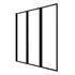 Pare-baignoire pivotant 125x143 cm profilé noir verre transparent triple noir - AURLANE
