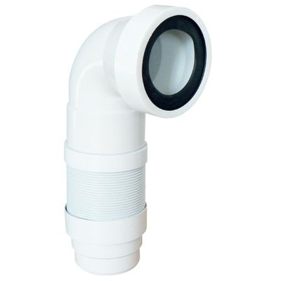 Pipe WC souple extensible coudée 190-390mm - FITT