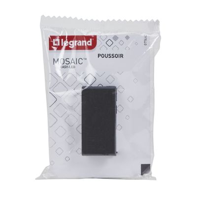 Bouton poussoir encastrable 1 module Noir - Mosaic LEGRAND