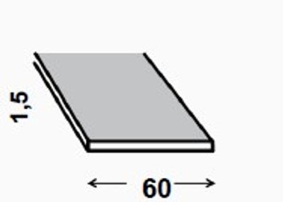 PROFILE PLAT ACIER GALVA 60X1,5MM 1M CQFD