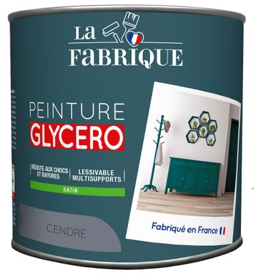 Peinture glycero Cendre satin 0,5 L - LA FABRIQUE
