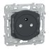Prise 2 pôles + terre affleurante avec griffes 16 A anthracite Ovalis SCHNEIDER ELECTRIC