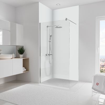 Panneaux muraux de douche 100+100x255 cm décor blanc DécoDesign Brio - SCHULTE