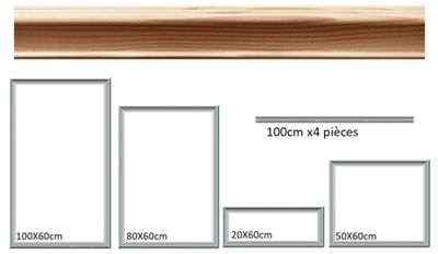 Moulures décoratives l.100 mm pour mur - lot de 4 pièces - SPTD