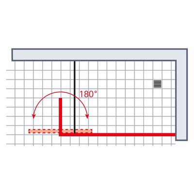Paroi de douche à l'italienne avec déflecteur 100+30x190 cm profilé chrome verre sérigraphié mistral 5 mm NewStyle - SCHULTE