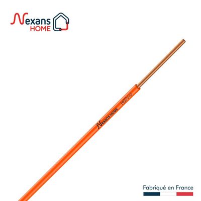 Fil électrique H07V-U 1,5 mm² rigide orange 10 m - NEXANS