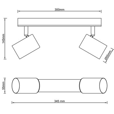 Réglette GU10 2x5W NIELS BRILLIANT