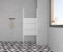 Paroi de douche latérale fixe 80x185 cm profilé blanc verre sérigraphié 4 mm Primera - OCEA