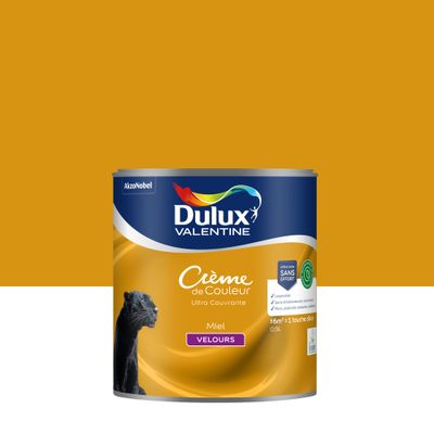Peinture crème de couleur Miel velours 0,5L - DULUX VALENTINE