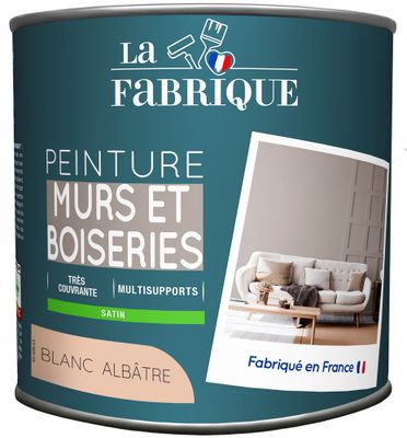 Peinture mur et boiserie Blanc Albâtre satin 0,5 L - LA FABRIQUE