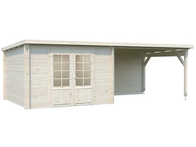 Abri de jardin en bois avec pergola 10 m² Ella - 22,9 m² hors-tout - Livraison à domicile incluse - PALMAKO