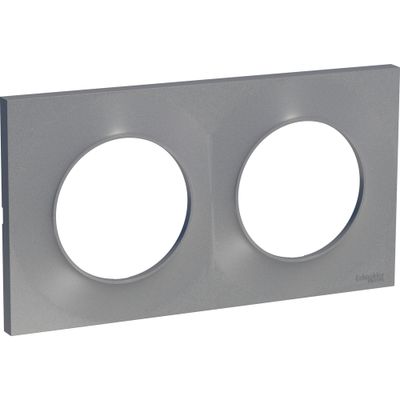 Plaque de finition 2 postes aluminium - Odace 2011 Styl SCHNEIDER ELECTRIC