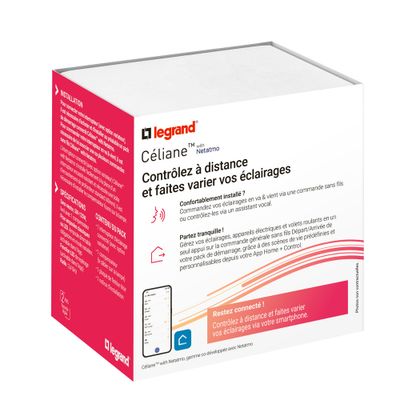 Interrupteur variateur connecté sans neutre + plaque Noir - Céliane with Netatmo LEGRAND