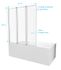 Pare-baignoire pivotant 3 volets blanc 143 x 125 cm AURLANE