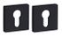 Rosaces de porte carrées à cylindre noir mat 50 x 50 mm FROSIO
