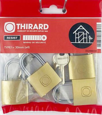 Cadenas à clé largeur 30 mm par 4 THIRARD