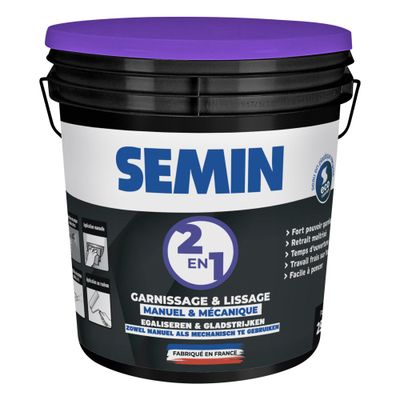 Enduit 2 en 1 garnissage et lissage seau de 10kg SEMIN