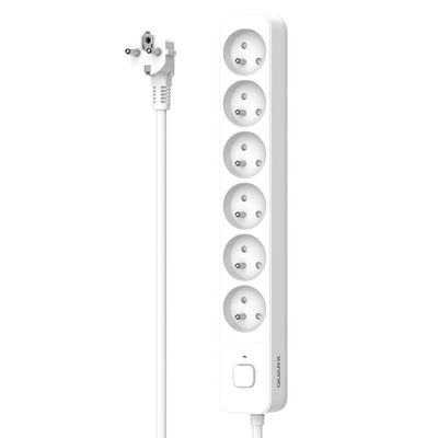 Multiprise avec interrupteur 6 prises 1,5m blanc QUARX