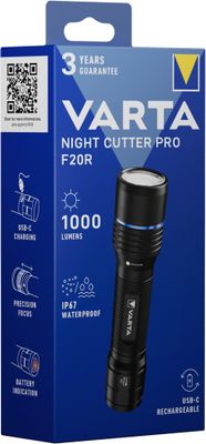 Lampe torche LED puissante rechargeable 1000 lumens - Night Cutter VARTA