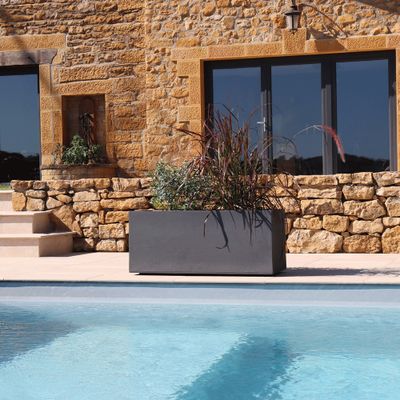 Jardinière Basalt décor béton 99,5 x 39 x 43 cm - EDA